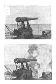 Image Ten Inch Disappearing Carriage Gun Loading and Firing, Sandy Hook