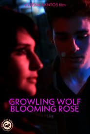 Image Growling Wolf, Blooming Rose
